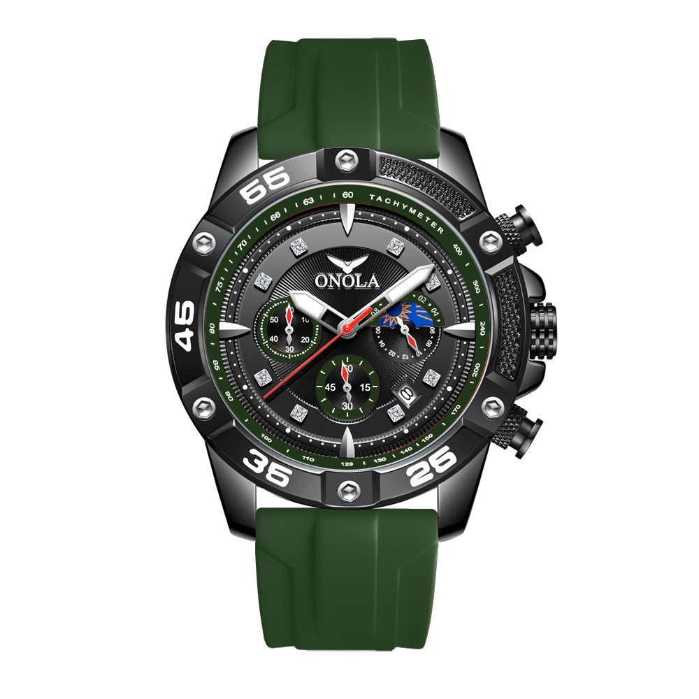 ONOLA New Fashion Casual Men's Watch Multifunctional Fluorescent Tape Waterproof Quartz Military Watch High Quality Men's Watch