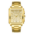 Lige Men's Business Casual Square Large Dial Steel Belt Watch Gold Color Quartz Automatic Movement Waterproof Watch - Acquisti Online