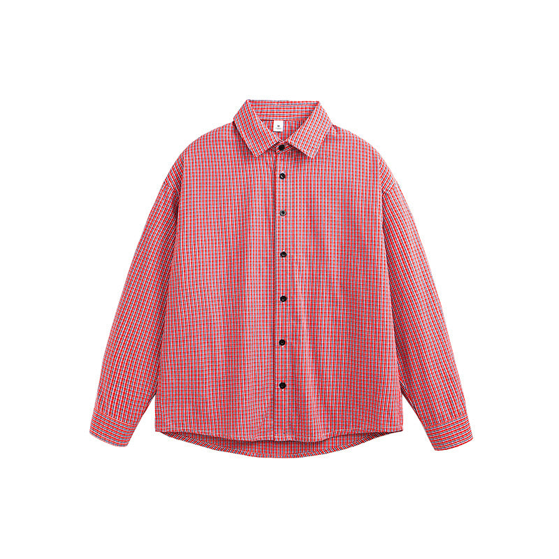 Men's Fashionable Casual Shirt Solid Color Cotton Fiber Long Sleeve Plaid Shirt Casual Button Down Plus Size Men's Shirts