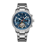 Orologio automatico da uomo OBLVLO con tourbillon meccanico, cinturino in acciaio inossidabile luminoso, orologio con calendario impermeabile in zaffiro