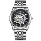 KUERST Automatic Mechanical Watch Double Press Arc Buckle Waterproof Double hollow Luminous Automatic Mechanical Watch