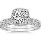 925 Inlaid 7mm Round Zircon Set Simulation Diamond Ring