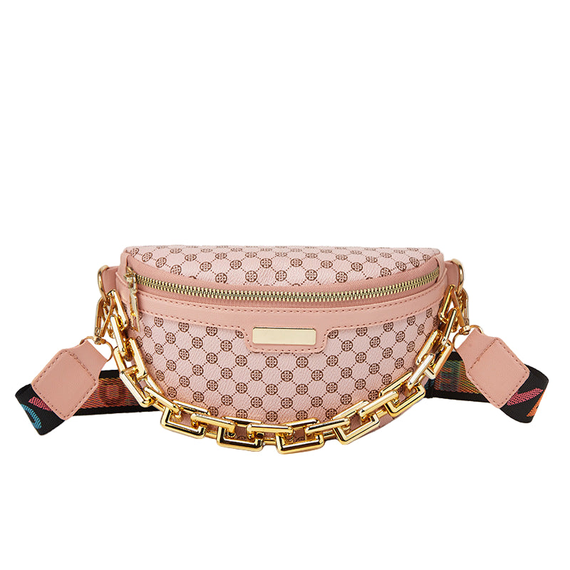 Women's Fashionable Chest Bag Large Capacity Crossbody Bag Zipper Pocket Women's Shoulder Bag Leopard Print Waist Bag