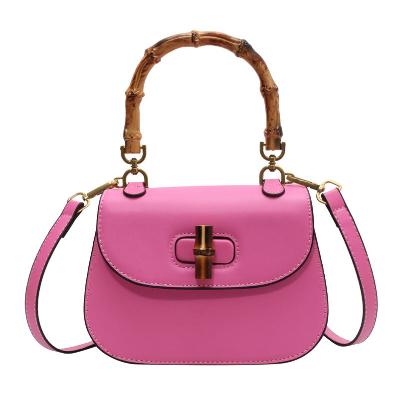 Luxe schoudertas voor dames Originele leren crossbody draagbare bamboe tas Grote capaciteit dames schoudertas