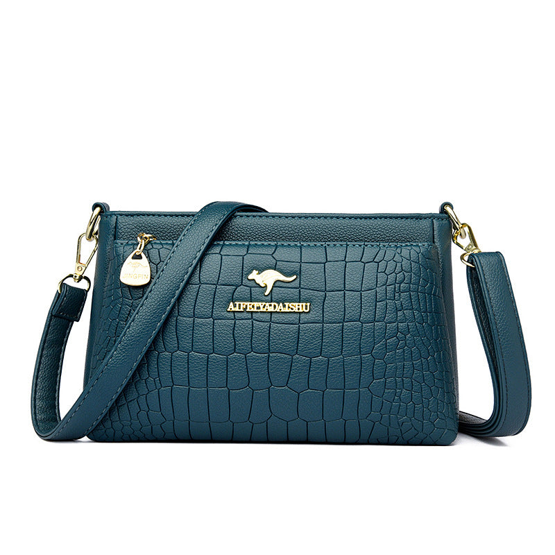 Women's Fashionable Shoulder Bag Zipper Pocket Original Leather Large Capacity Crossbody Bag Women Shoulder Bag