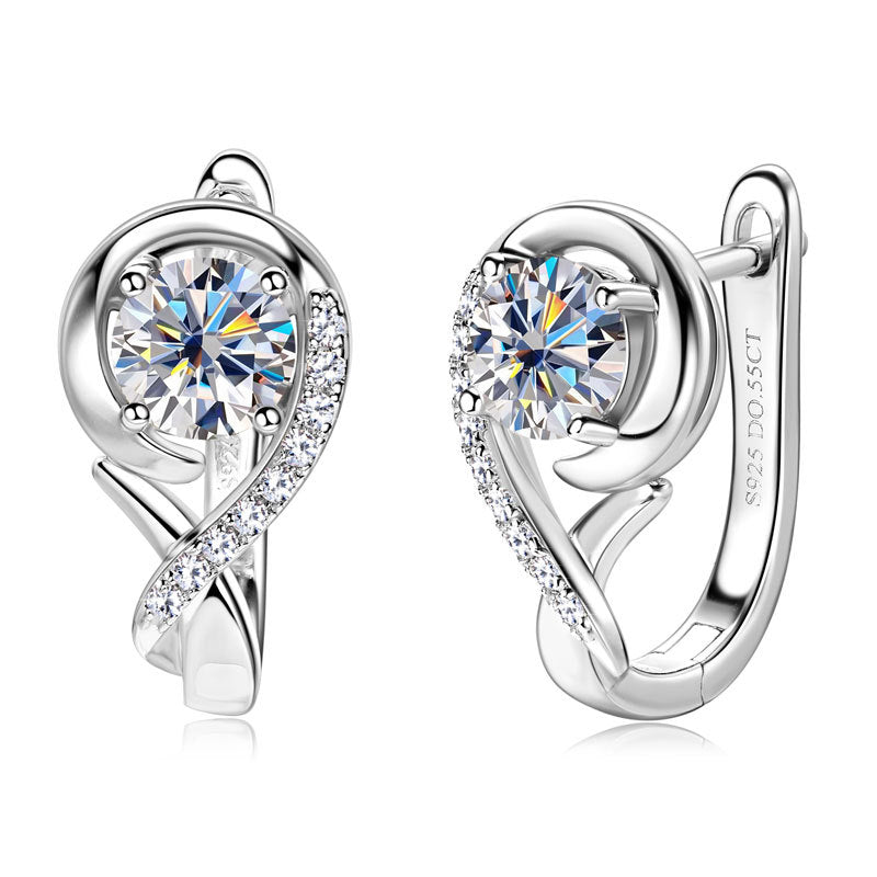 Women's Luxury Earrings 925 Sterling Silver Moissanite Diamond Earrings Infinity Hoop High Quality Women Earrings - Acquisti Online