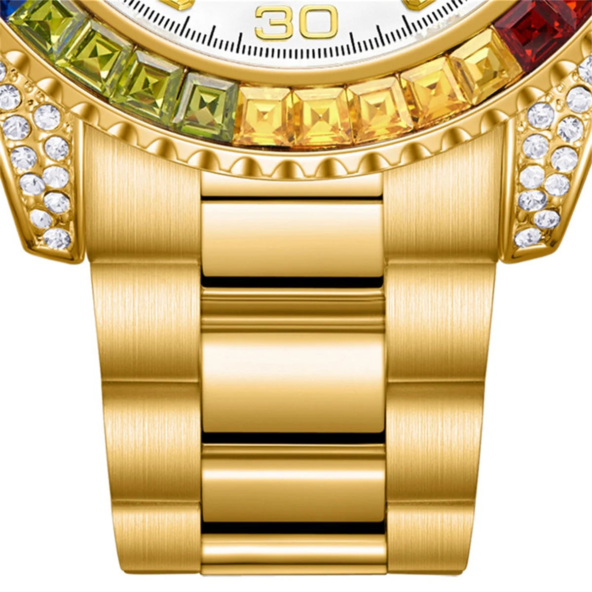 ONOLA Men's Luxury Fashion Business Chronograph Quartz Watch Rhinstone Stainless Steel Waterproof Men Quartz Watch