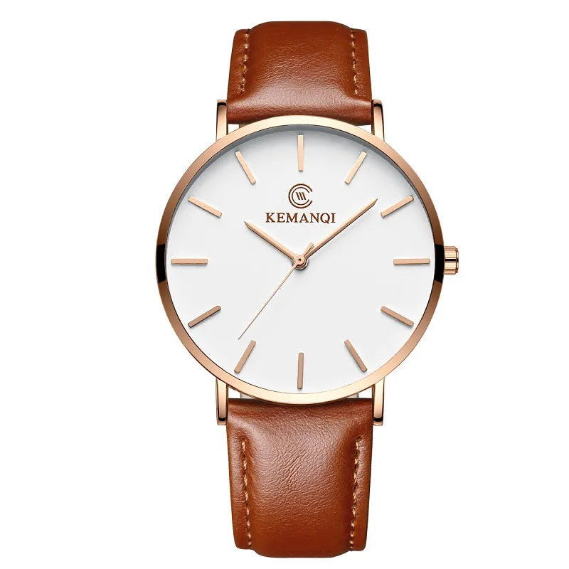 2025 Fashionable Luxury Women Quartz Watch Business Style Blu-ray Quartz Stainless steel Leather band Quartz watch