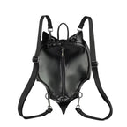 Women's Fashionable Chest Bag Large Capacity Zipper Back Pocket Original Leather Gothic Style Dark Bat Shaped Chest Bag