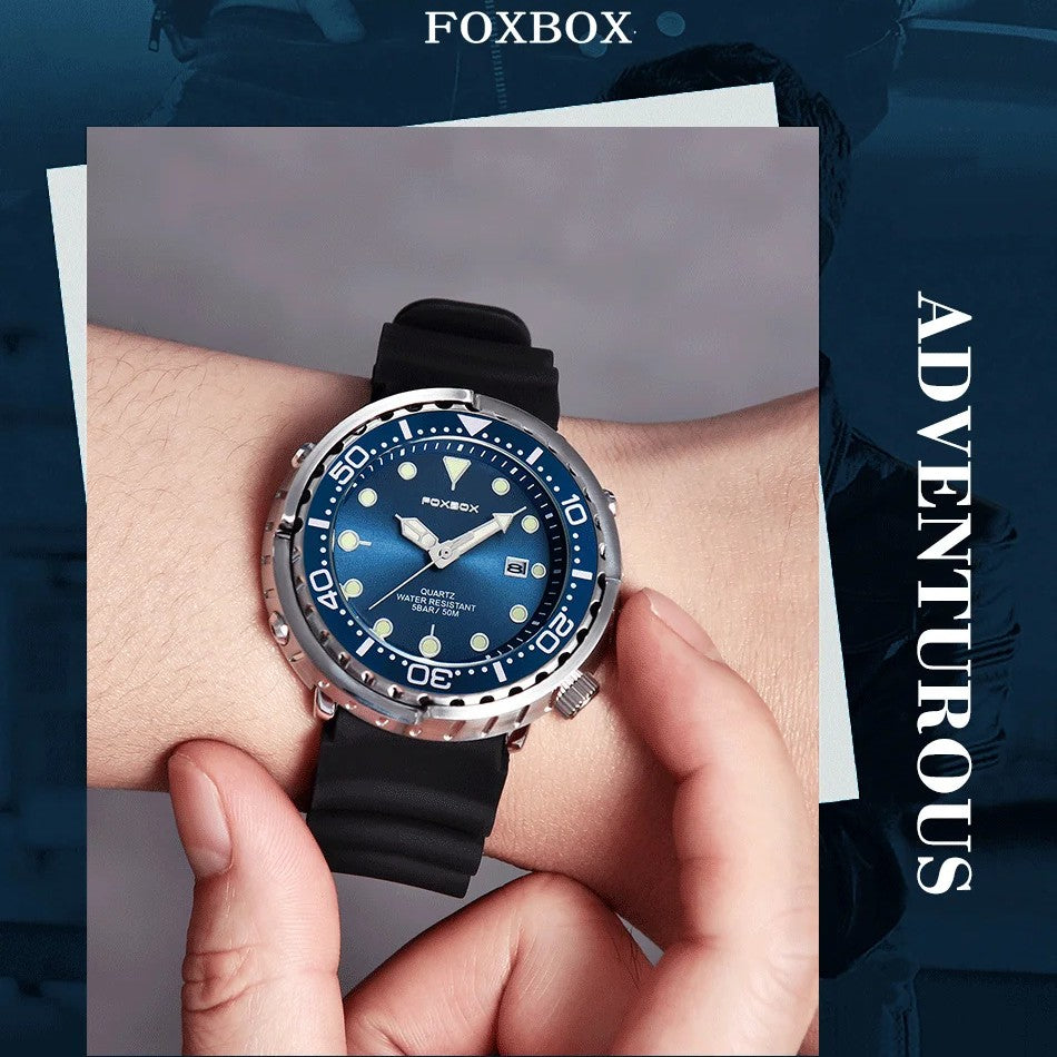 Orologio da polso al quarzo sportivo da uomo con cinturino in silicone, impermeabile