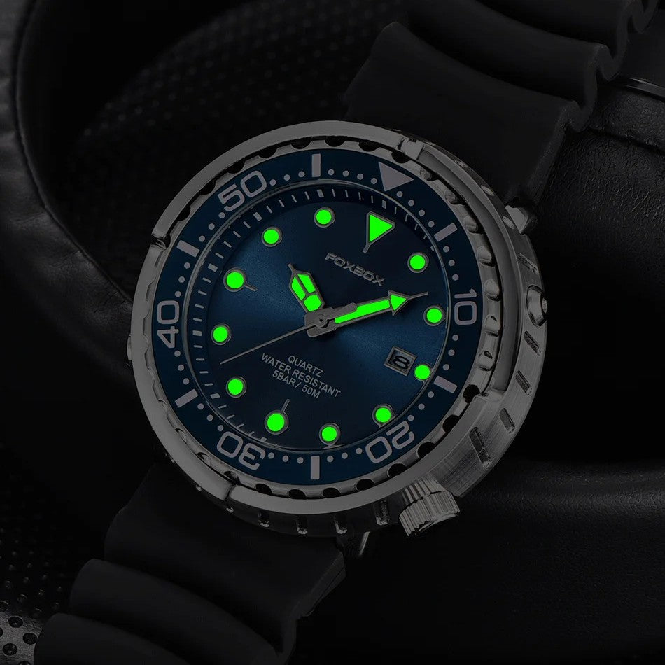 Orologio da polso al quarzo sportivo da uomo con cinturino in silicone, impermeabile
