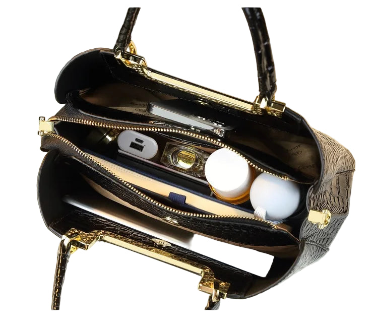 Luxe handtas voor dames, grote capaciteit, PU-ritssluiting, schoudertas voor dames, modieuze crossbodytas voor dames