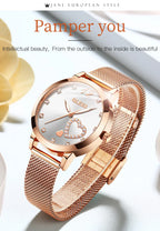 OLEVS Waterproof High Quality Women Wristwatches Stainless Steel Strap Quartz Fashion Watches for Women