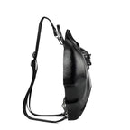 Women's Fashionable Chest Bag Large Capacity Zipper Back Pocket Original Leather Gothic Style Dark Bat Shaped Chest Bag