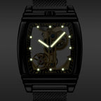 SHENHUA Men Barrel Shaped Double Sided Hollow Automatic Watch - Acquisti Online