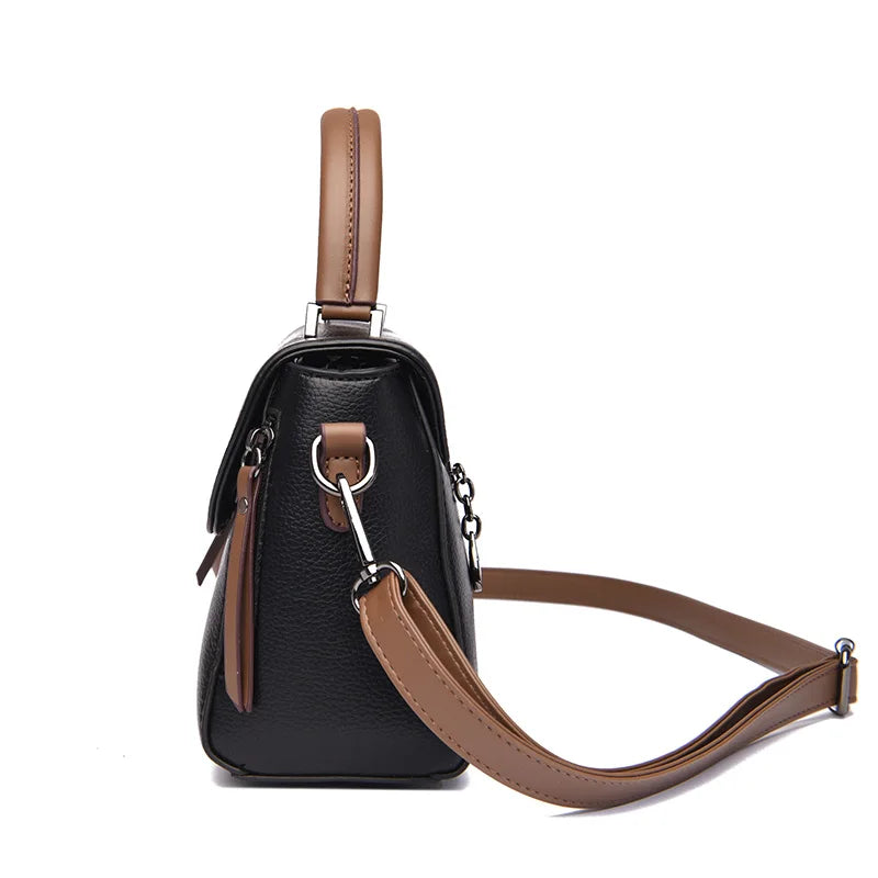 Women's Luxury Handbah Original Leather Multi Zipper Pocket Shoulder Bag Large Capacity Stylish Women's Crossbody Bag