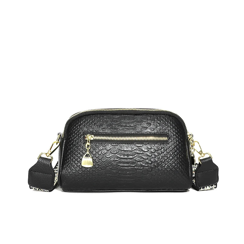 Dames schoudertas van koeienleer, krokodillenleer, luxe dames crossbody tas met grote capaciteit