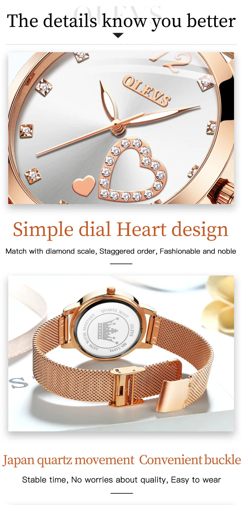 OLEVS Waterproof High Quality Women Wristwatches Stainless Steel Strap Quartz Fashion Watches for Women
