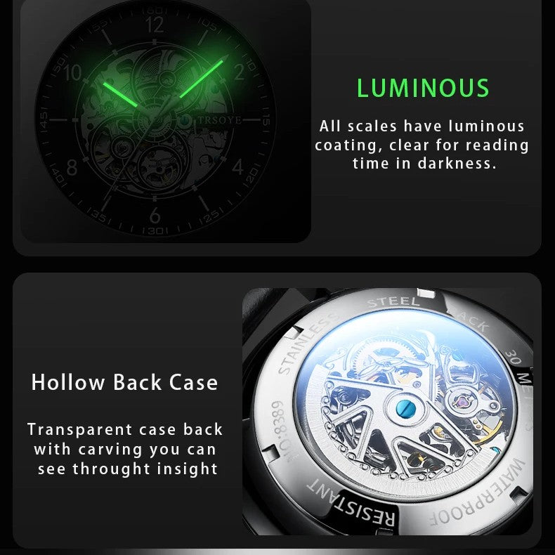 TRSOYE TRS 8389 Luxury Fashion Hollow Automatic Man Watch - Acquisti Online