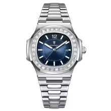 Orologio da uomo di lusso POEDAGAR al quarzo quadrato impermeabile con data luminosa in acciaio inossidabile. Orologi da uomo