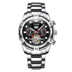 Tevise Men's Watches Mechanical Movement Waterproof Steel Band Multi-function Men's Watch