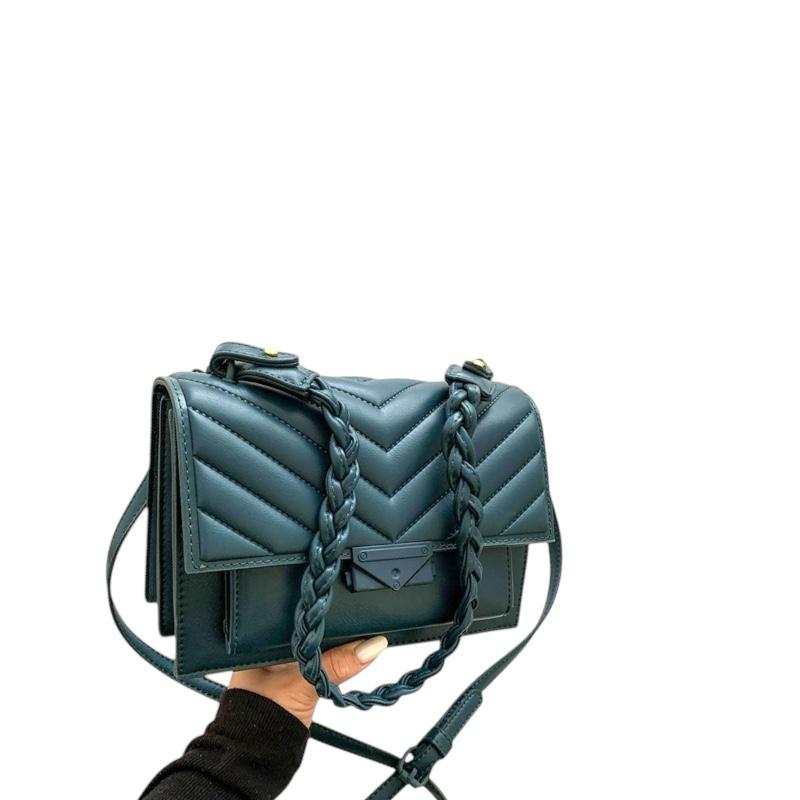 Women's Vintage One Shoulder Underarm Bag Fashion Lock Small Square Bag