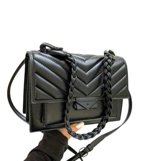 Women's Vintage One Shoulder Underarm Bag Fashion Lock Small Square Bag