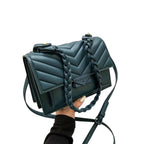 Women's Vintage One Shoulder Underarm Bag Fashion Lock Small Square Bag
