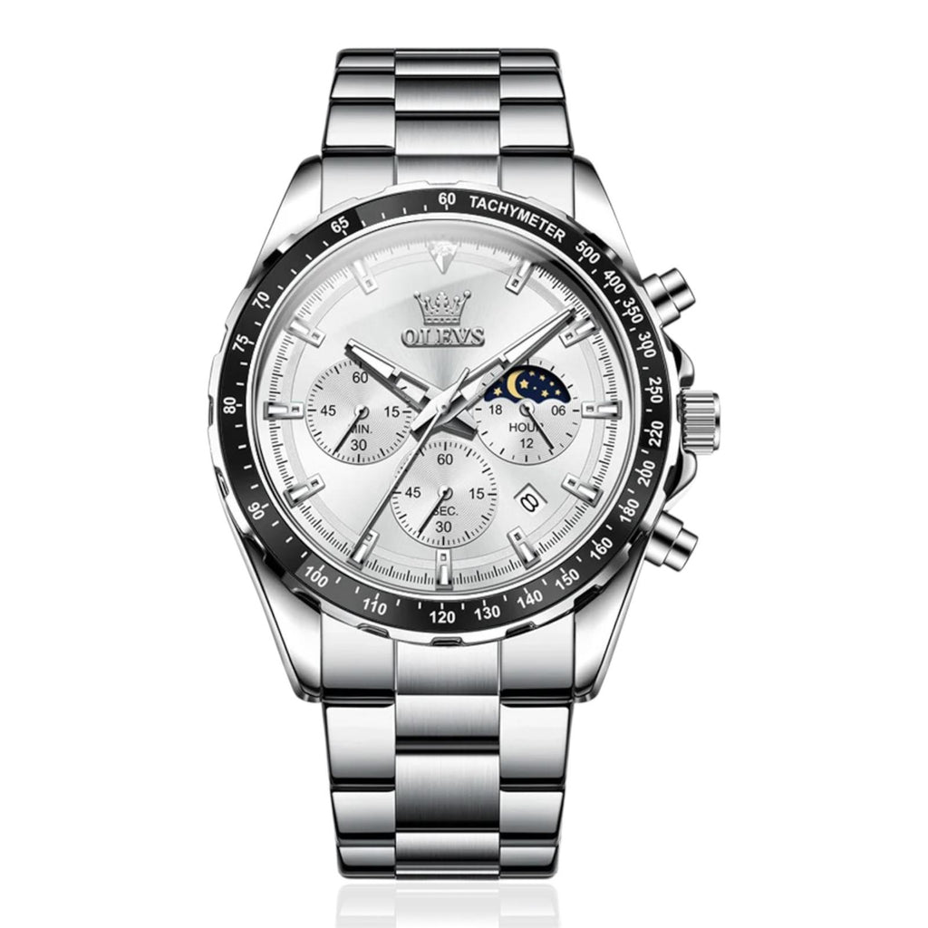 Olevs 2945 Men's watch luminous chronograph moon phase luxury brand fashion diving series men's watch