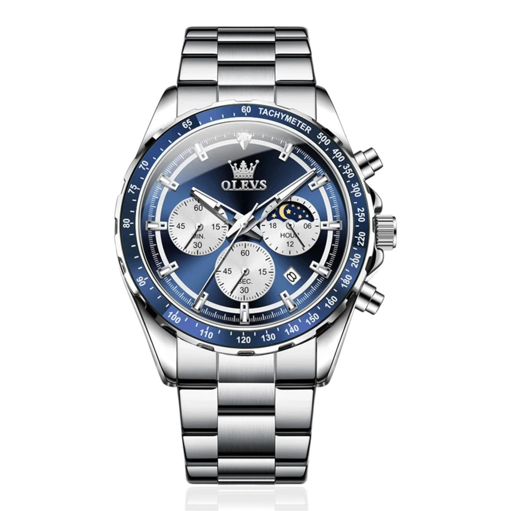 Olevs 2945 Men's watch luminous chronograph moon phase luxury brand fashion diving series men's watch