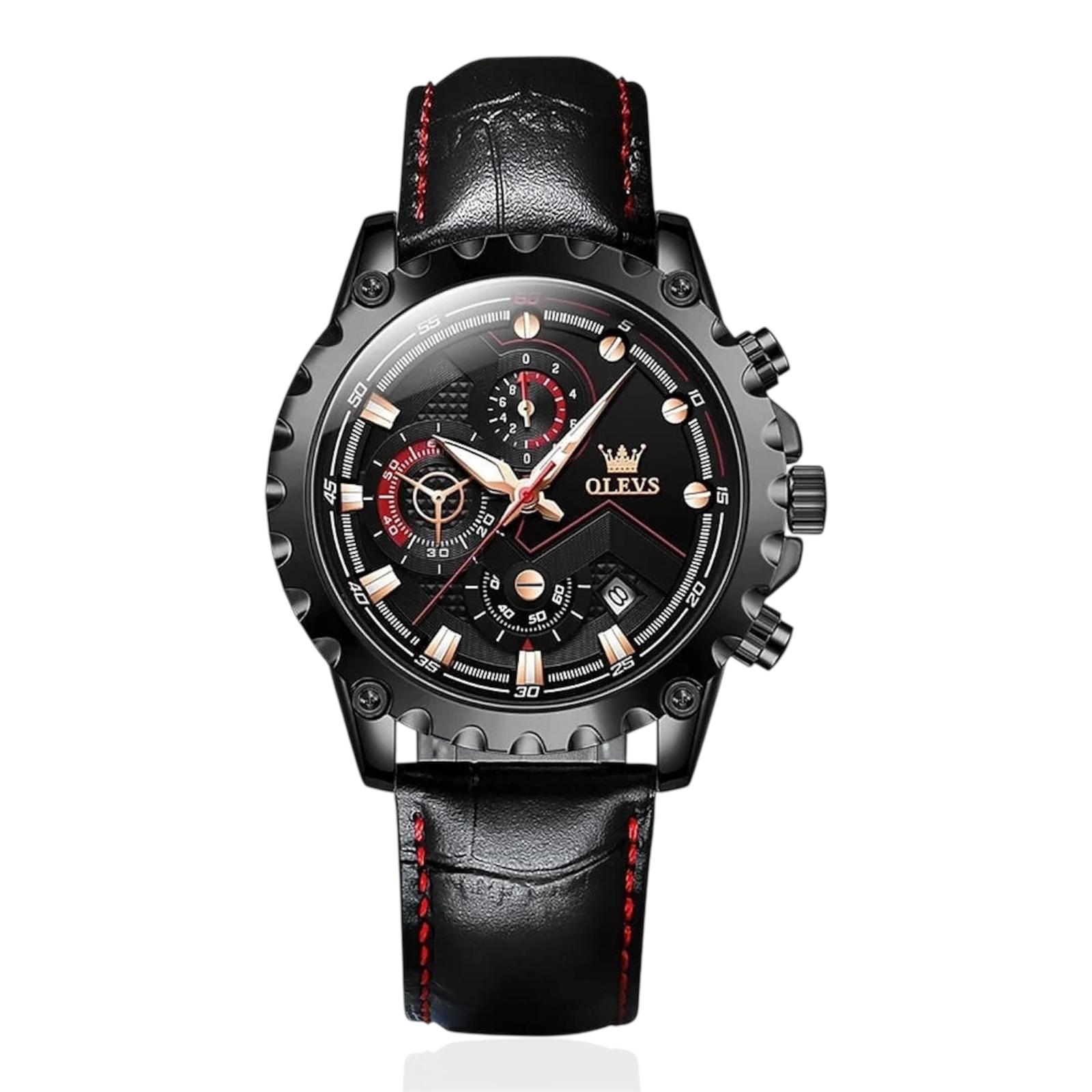 Olevs 2873 Nuovo orologio sportivo di lusso al quarzo da uomo, impermeabile, con 3 funzioni, analogico, da polso casual