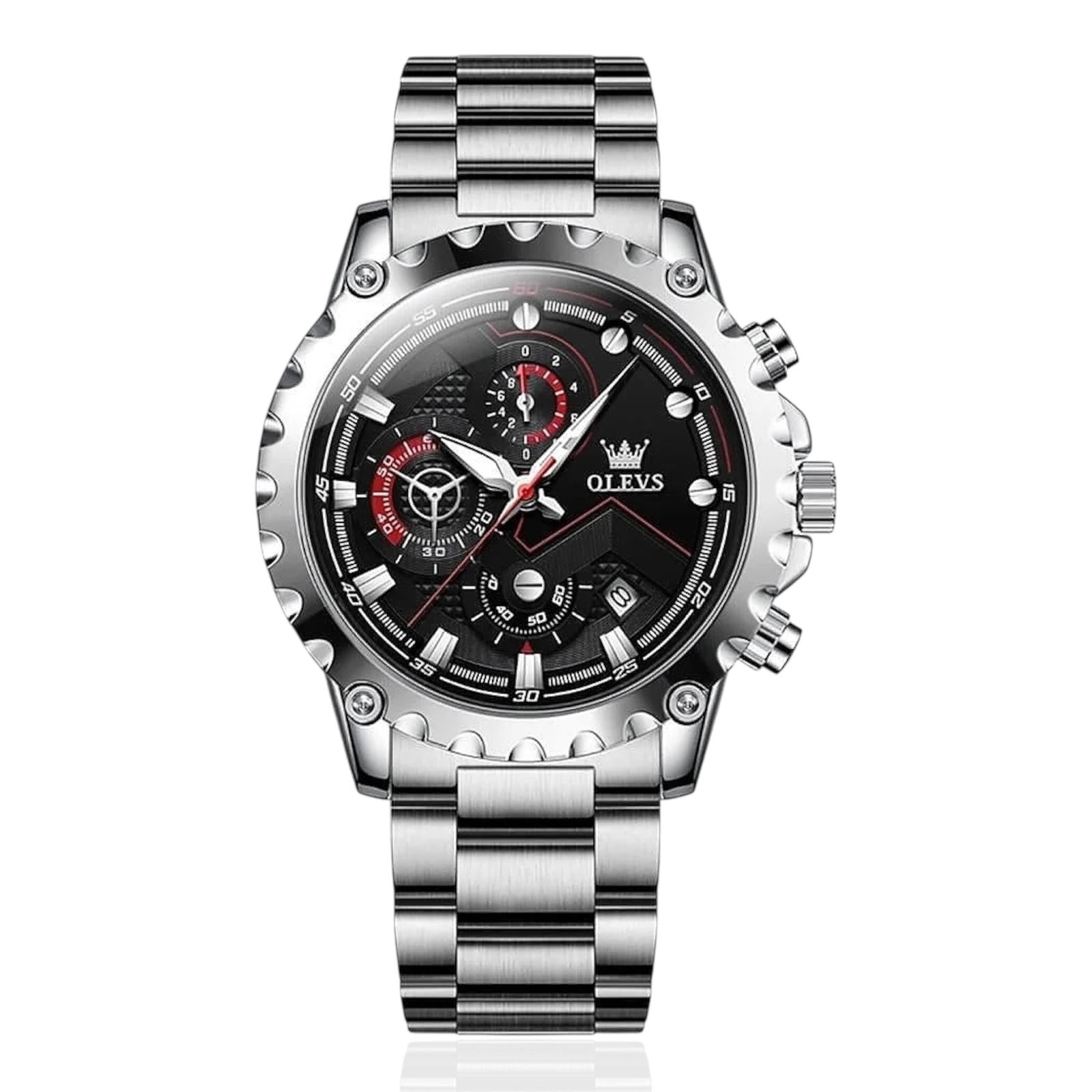 Olevs 2873 Nuovo orologio sportivo di lusso al quarzo da uomo, impermeabile, con 3 funzioni, analogico, da polso casual