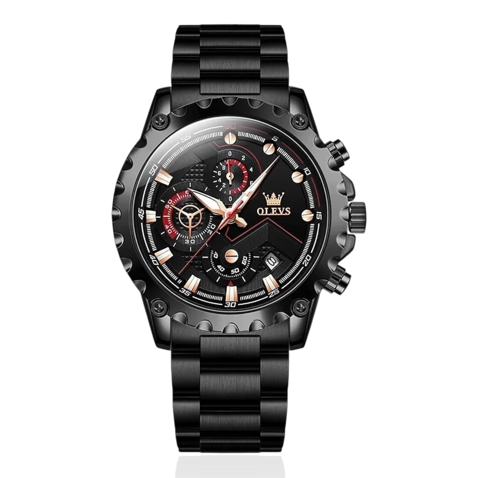 Olevs 2873 Nuovo orologio sportivo di lusso al quarzo da uomo, impermeabile, con 3 funzioni, analogico, da polso casual