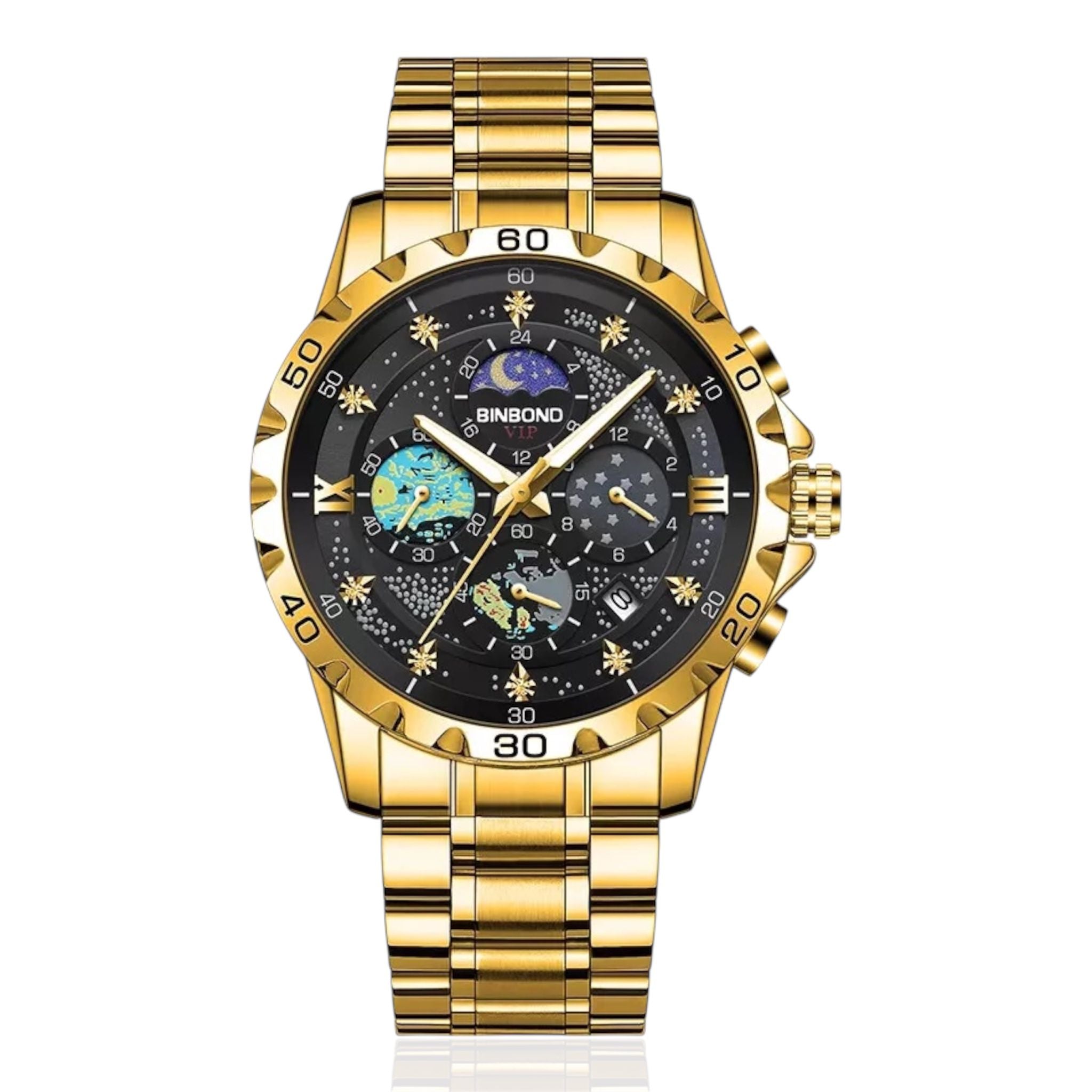 BINBOND Men's Quartz Watches Waterproof Date Luminous Small Three Pin Fashion Business Men's Watches - Acquisti Online