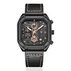 Men's Square Multifunctional Watch with Quartz Movement Square Quartz Watch Waterproof with luminous watch