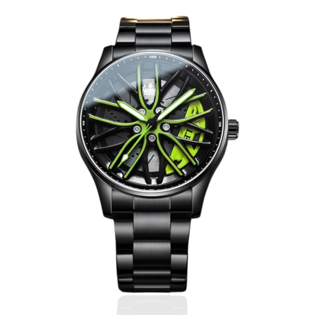 Men's Luxury Men's Watch Rotating Wheel Hub Original Quartz Men's Watch Stainless Steel Elegant Watch