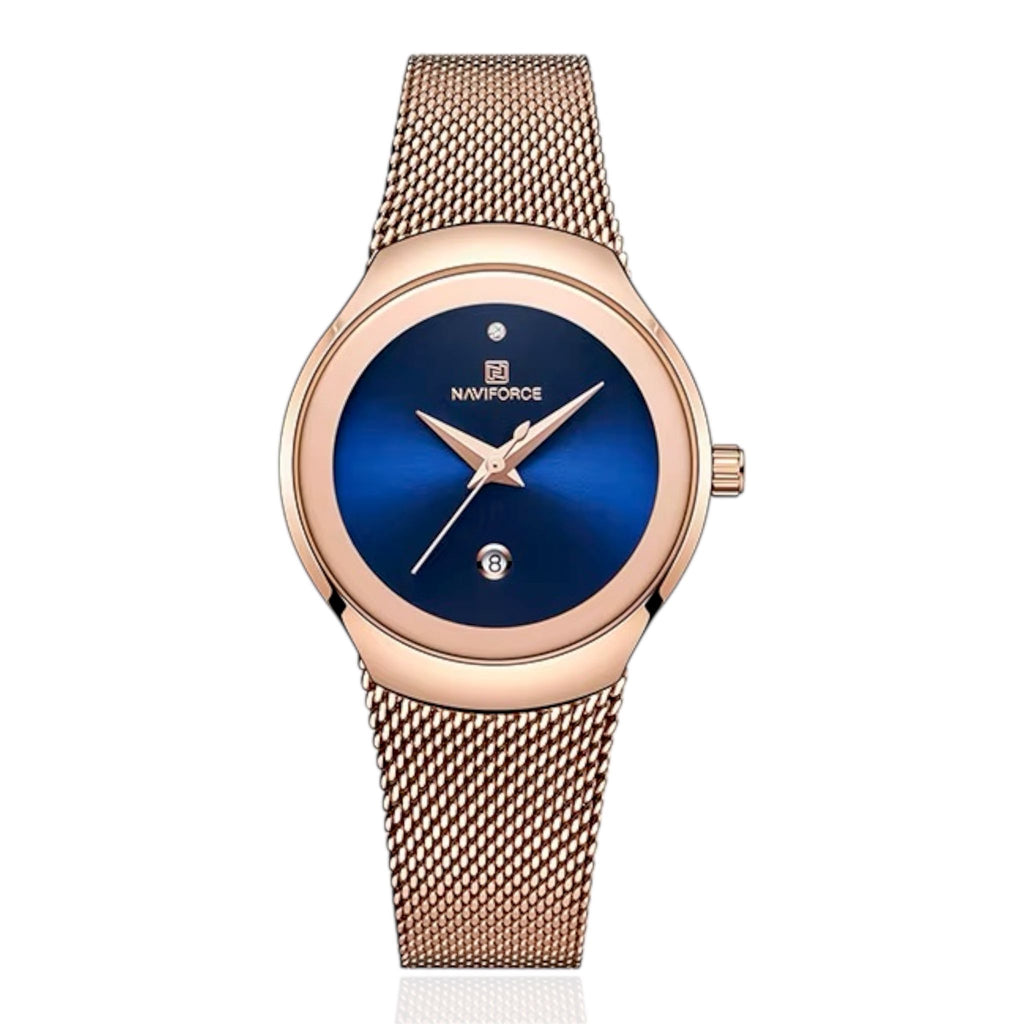 NAVIFORCE Women Watch Luxury Brand Fashion Casual Ladies Quartz Wristwatch Stainless Steel Mesh Band Watch