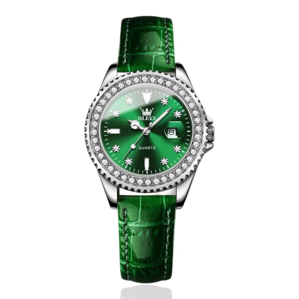 OLEVS  Women Diamond Quartz Watch Analog Stainless Steel Two Tone Waterproof Luminous Women WristWatch