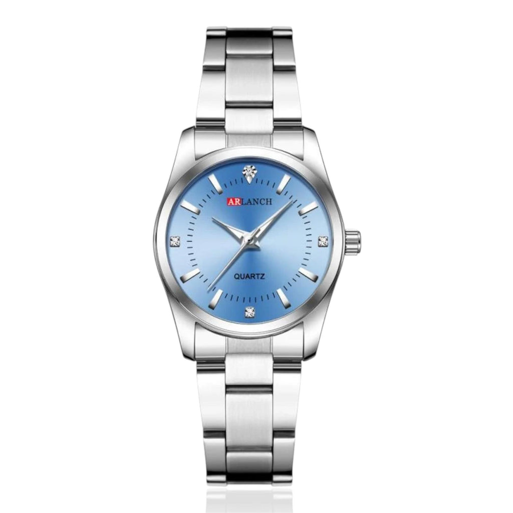 ARLANCH Orologio da polso da donna di lusso in acciaio inossidabile con quadrante piccolo al quarzo e strass.
