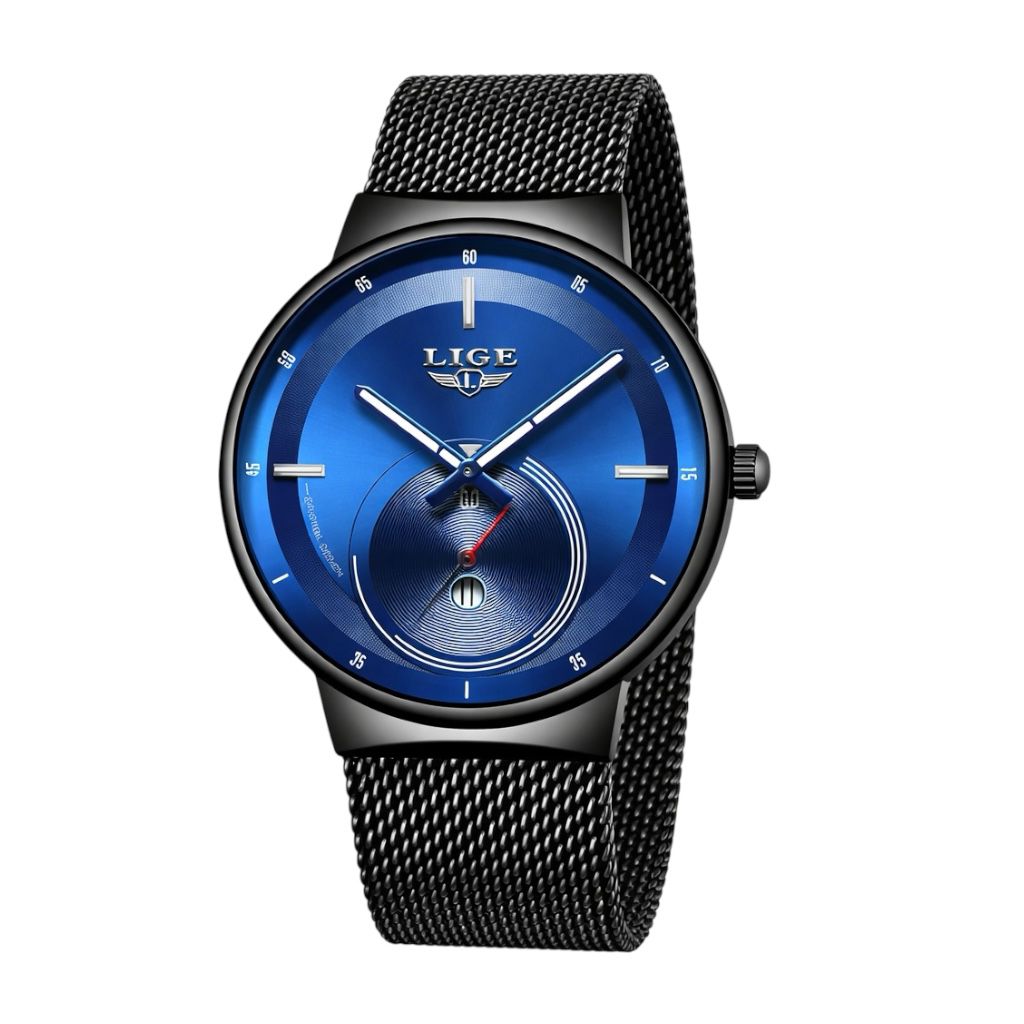 Lige Men's Fashionable Waterproof Quartz watch Steenless Steel Quartz Movement Man Watch - Acquisti Online