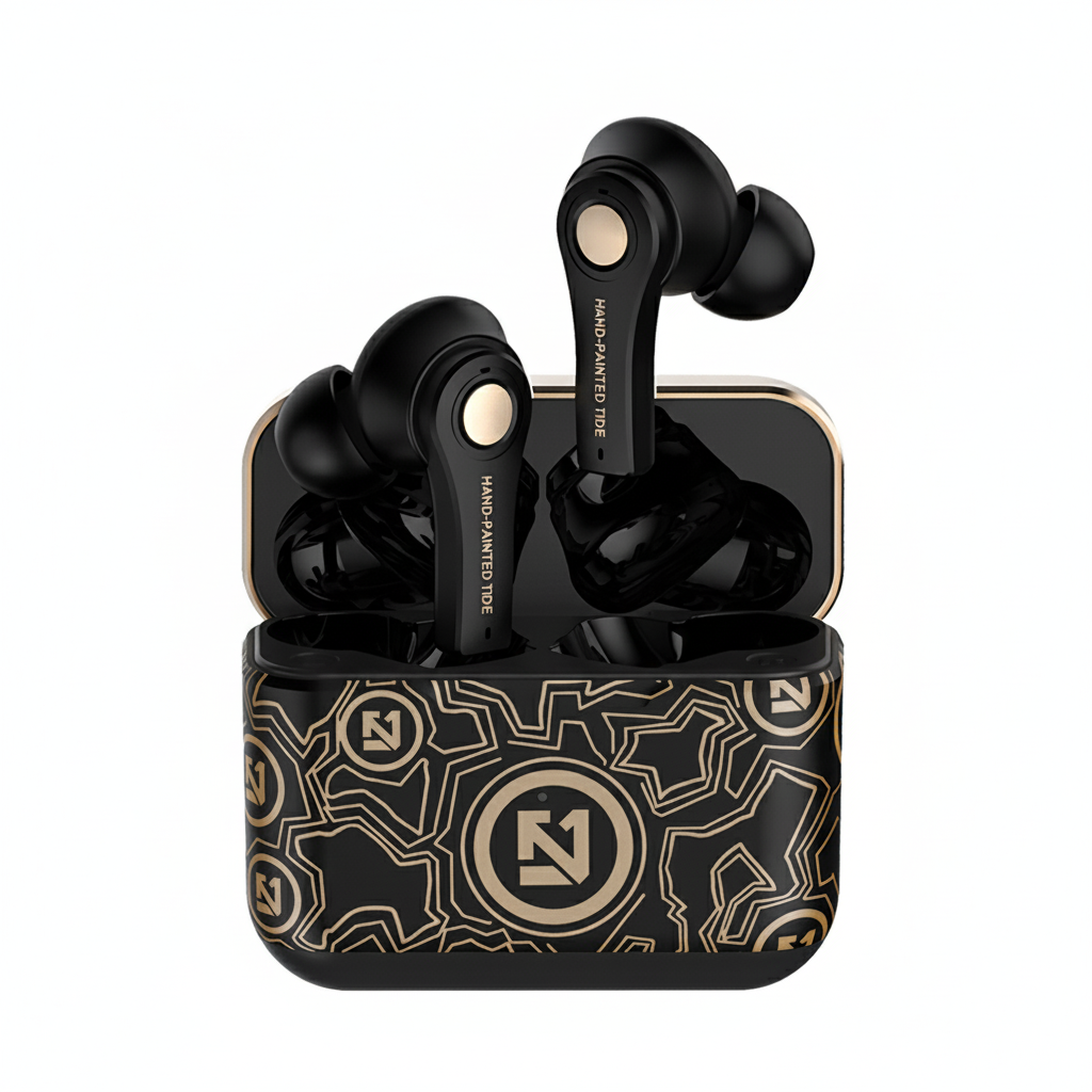 TS-100 HiFi Stereo Bass In-Ear Headphone Wireless 5.0 TWS Graffiti Earbuds LED Battery Indicator Wireless Headphone