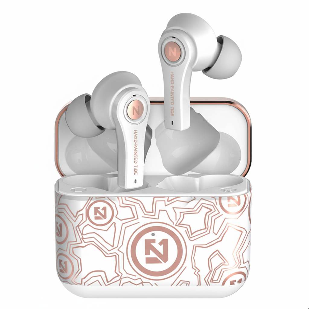TS-100 HiFi Stereo Bass In-Ear Headphone Wireless 5.0 TWS Graffiti Earbuds LED Battery Indicator Wireless Headphone