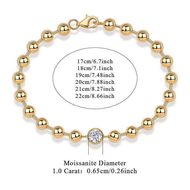 Women's Luxury Bracelet Moissanite Diamond S925 Sterling Silver 18K Gold Plated Chain Bracelet Glittering Design Bracelet