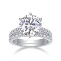 Women's Luxury Ring Moissanite Large Diamond Rings S925 Sterling Silver Rings 18K White Gold Plated Engagement Ring - Acquisti Online