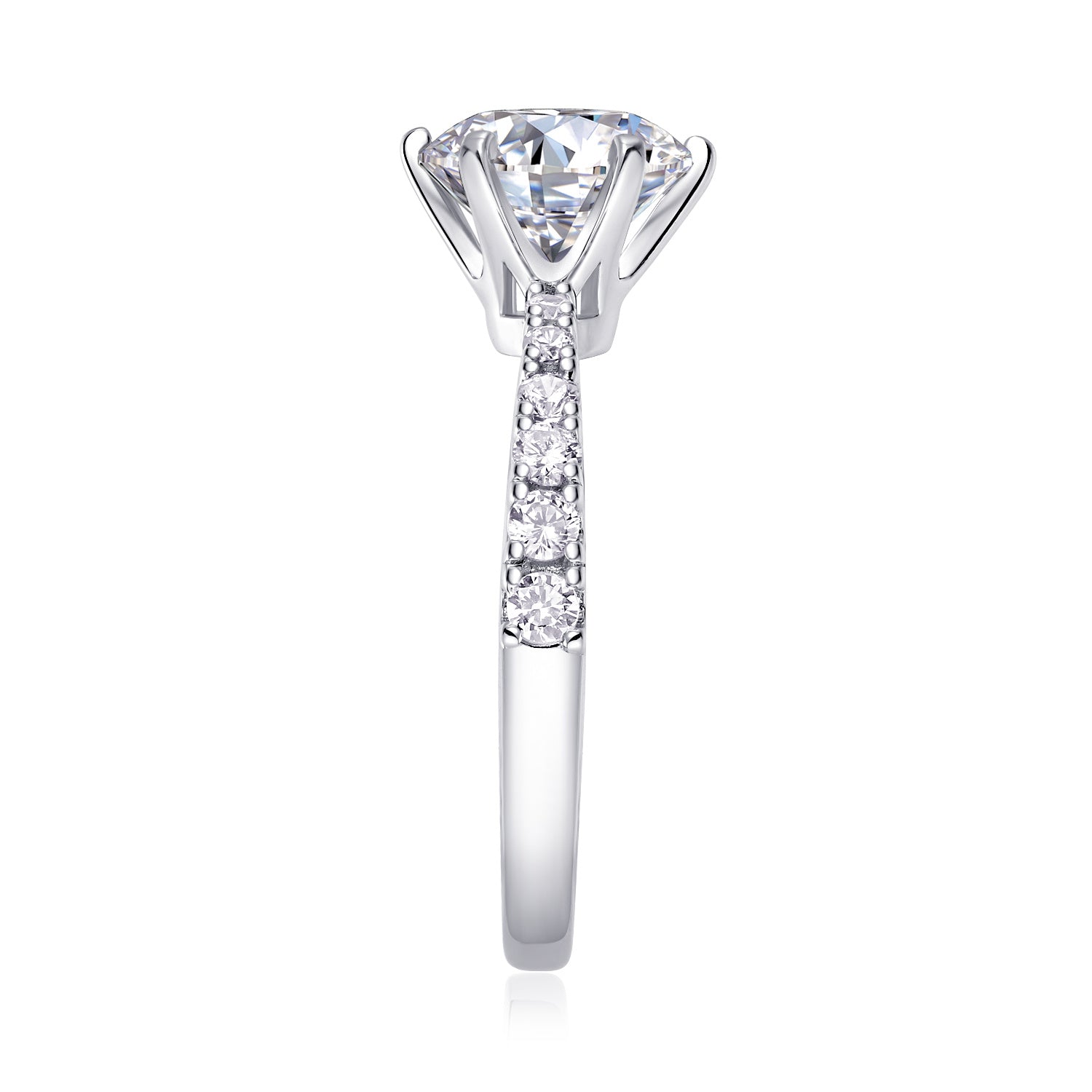 Women Luxury Ring Moissanite Diamond Ring High Quality S925 Sterling Silver Ring Round Brilliant Cut Engagement Ring