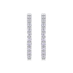 Women Luxury Earring Moissanite Hoop Earrings 925 Sterling Silver 18K Gold Plated Double Row Sparkling Jewelry for Women
