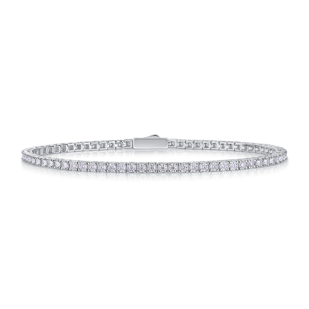 Women's Luxury Fashion Bracelet 925 Sterling Silver Moissanite Sparkling Round Brilliant Cut Moissanite Stones Bracelet
