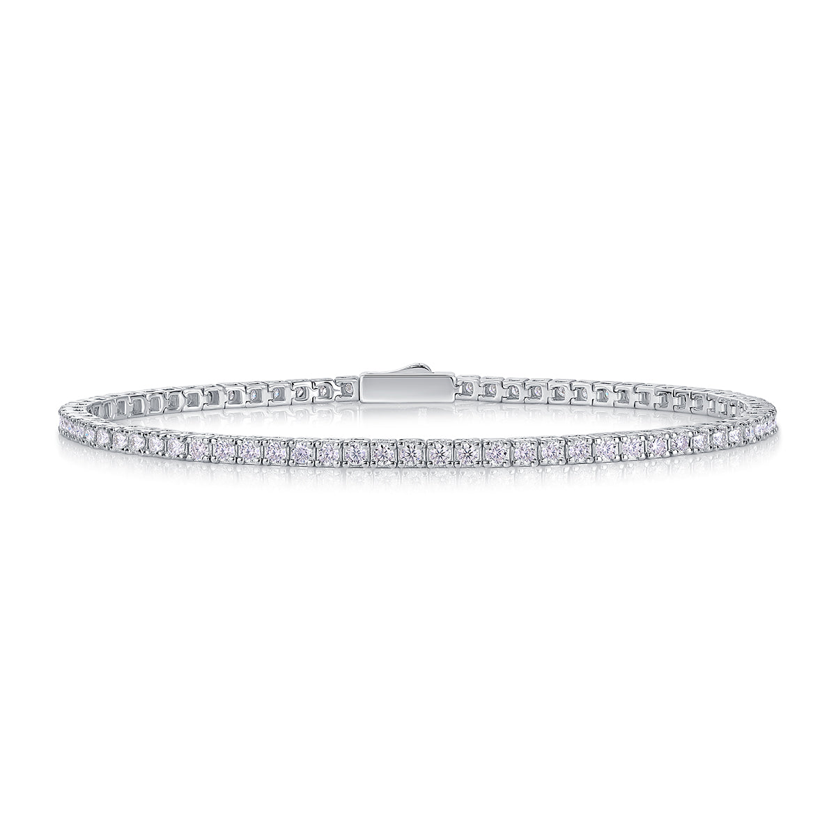Women's Luxury Fashion Bracelet 925 Sterling Silver Moissanite Sparkling Round Brilliant Cut Moissanite Stones Bracelet