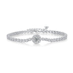 Women Luxury Bracelet Moissanite Diamond 925 Sterling Silver Sparkling Flower Shape Hip Hop Iced Out Women Bracelet
