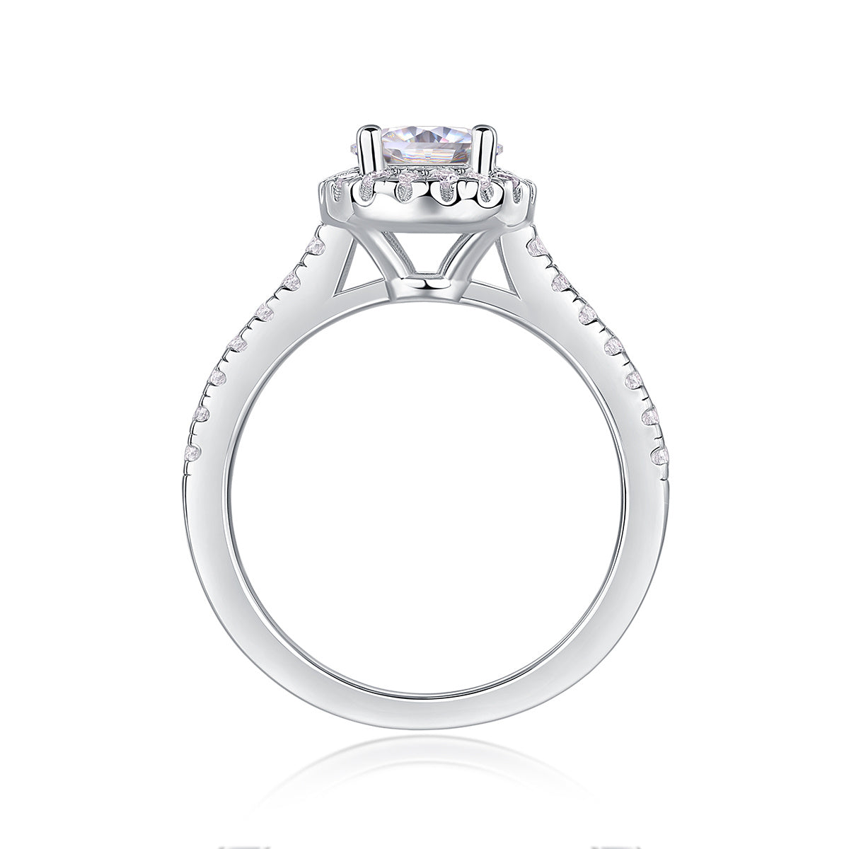 Women Luxury Ring Large Moissanite Diamond Ring 925 Sterling Silver Ring Rhodium Plated Women Engagement Ring